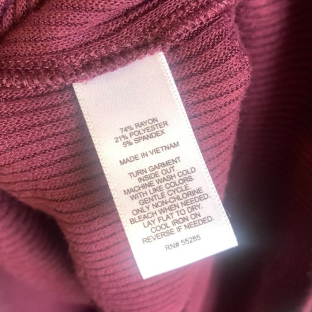 Express Maroon Ribbed Wide Neck Sweater - Picture 4 of 4